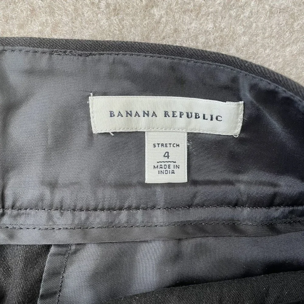 Banana Republic Skirt Womens 4 Black Stretch Pencil Back Slit Zipper Office